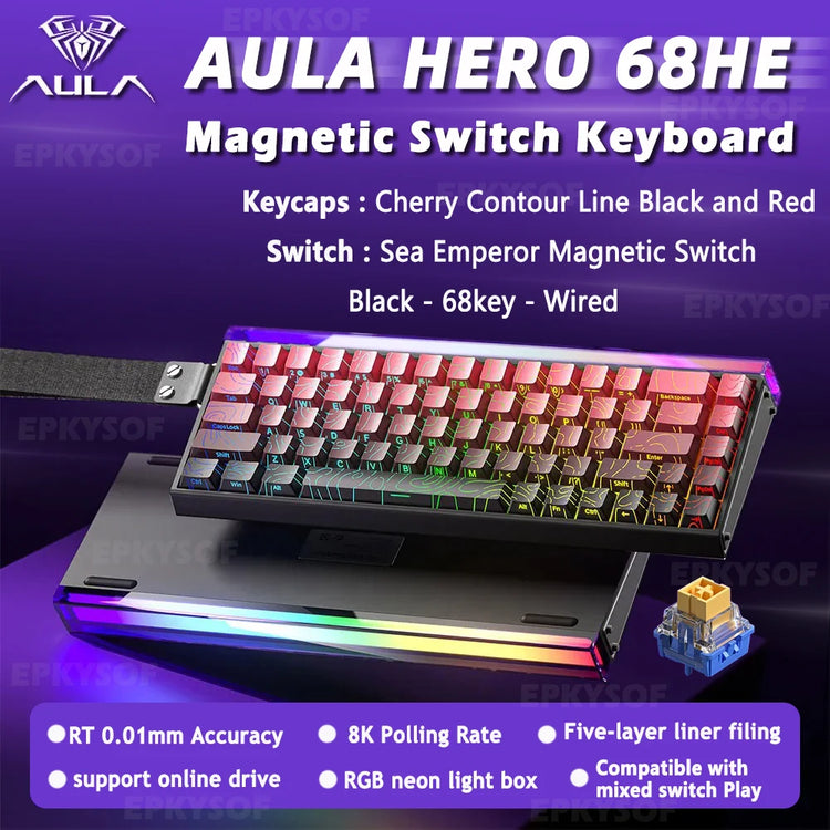AULA HERO 68HE Magnetic Switch Keyboard - ElectronAge