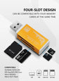Alloy Card Reader 4 Ports USB2.0 Micro SD TF M2 MS Pro Duo MMC SDHC DV Phone Camera Memory Card Adapter with LED Indicator