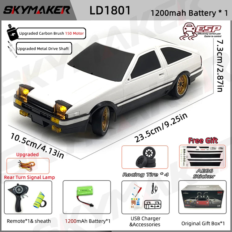Skymaker AE86 Model LD1801 RX-7 FC LD1802 1:18 RC Drift Car - ElectronAge