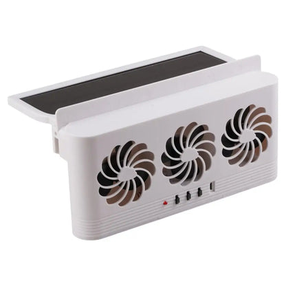 Solar Powered Car Radiator Cooling Fan With 3 Air Outlets Car Window Air Vent Fan USB Powered Auto Ventilation Fan For All Cars