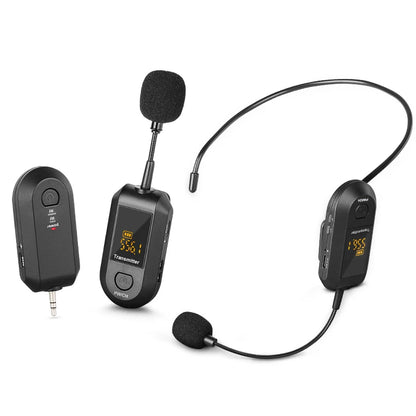 2.4G Head-worn/Lavalier Wireless Microphone Set Portable with LED Digital Display for Megaphone Microphone Speaker Outdoor Use
