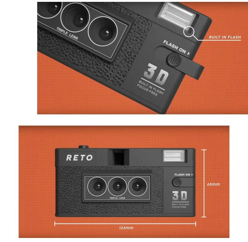 RETO 3D Point-and-Shoot Camera with Flash - ElectronAge