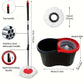 360° Spin Mop Bucket with Soap Dispenser and 2 Microfiber Heads, Stainless Steel Handle Floor Cleaning System for Home Use