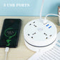 Round Universal Power Strip Portable Extension Cord Socket Plug USB Phone Charger With 3 USB Cable Smart Home EU US UK AU Plug