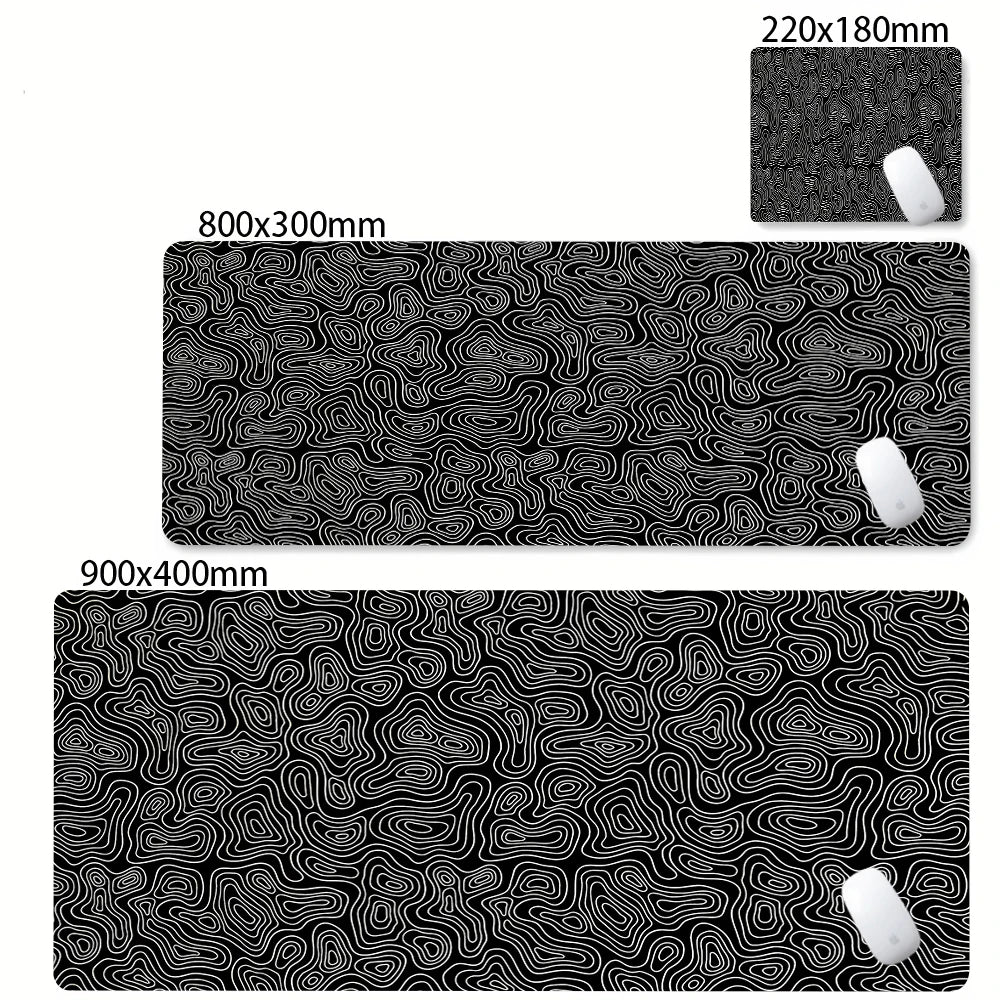 Admisitr XXL Desk Mat Black And White Strata Liquid Mousepad - ElectronAge