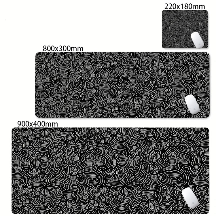 Admisitr XXL Desk Mat Black And White Strata Liquid Mousepad - ElectronAge