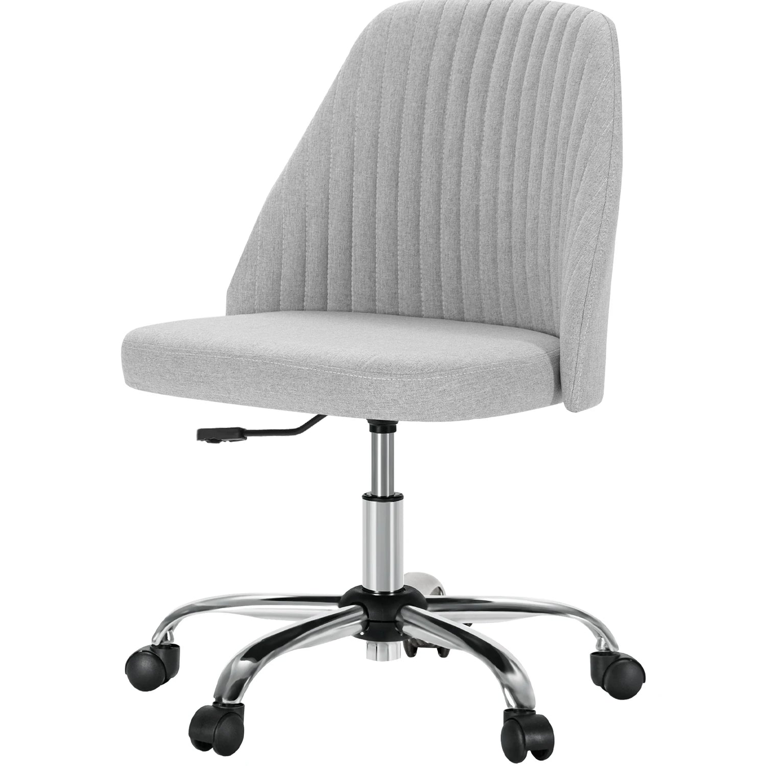 MCQ Armless Ergonomic Fabric Office Chair with 360° Swivel - ElectronAge