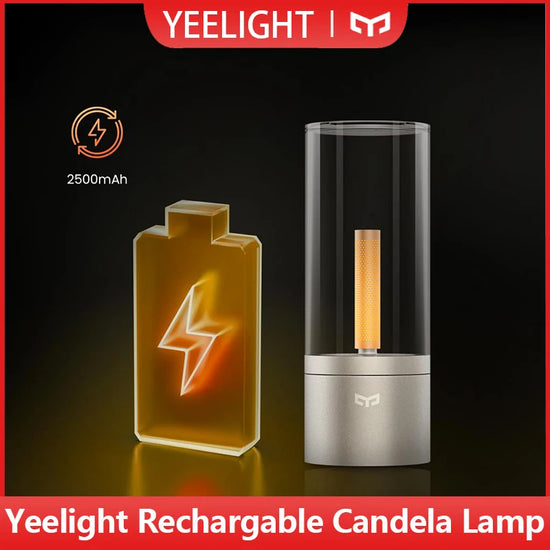 Yeelight Rechargeable Candle Light Candle Ambient Light LED Night Light Warm Light 1800K Stepless Rotary Dimming Type C Charging