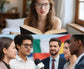 AI smart translation glasses, supporting real-time app translation in 164 languages, photochromic lenses, and flat gray lenses.