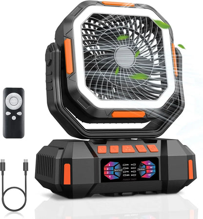 Rechargeable Portable camping Fan 40000mah 720° Rotating Hanging Fan Night Light Air Cooler Outdoor Camping Tent fans ventilador