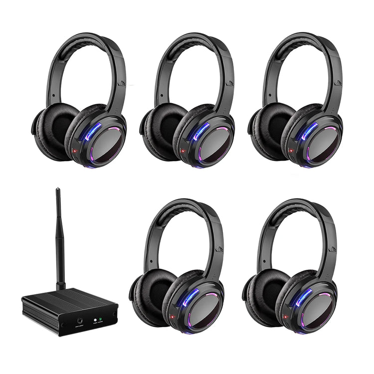 UHF RF Silent Disco Headphones Wireless DJ Headset - ElectronAge