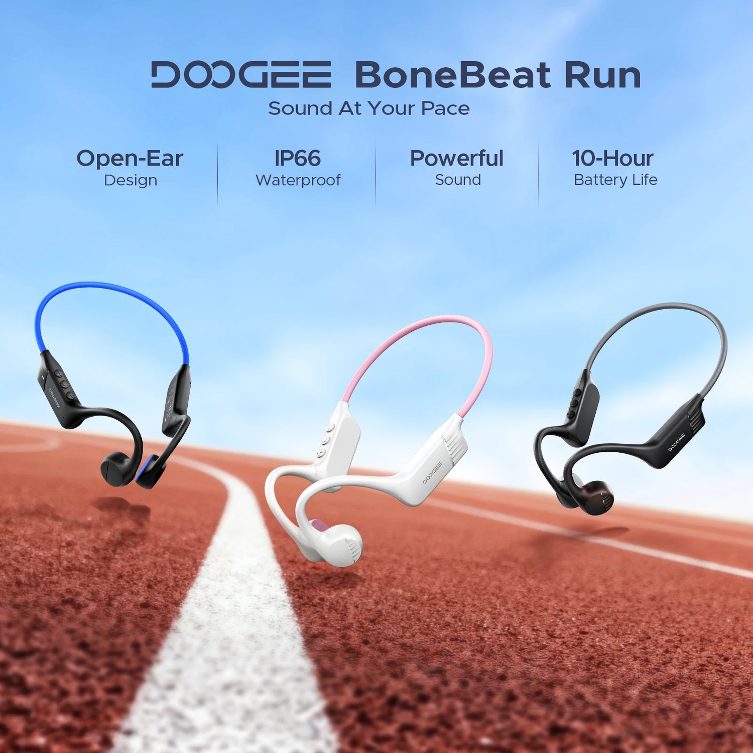 DOOGEE BoneBeat Run Bone Conduction Headphones - ElectronAge