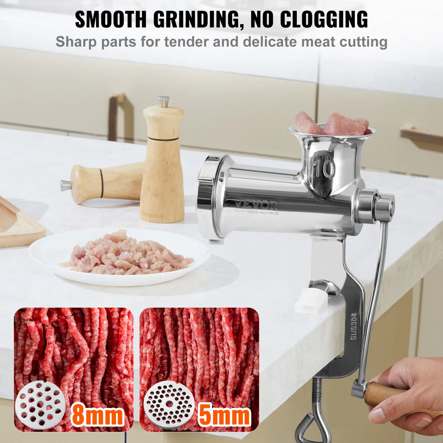 SucceBuy Manual Meat Grinder with Steel Table Clamp - ElectronAge