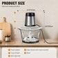 2L Electric Meat Grinder Food Chopper stainless-steel blades  Small Food Processor Removable Dicer 2 Speeds Meat Mincer