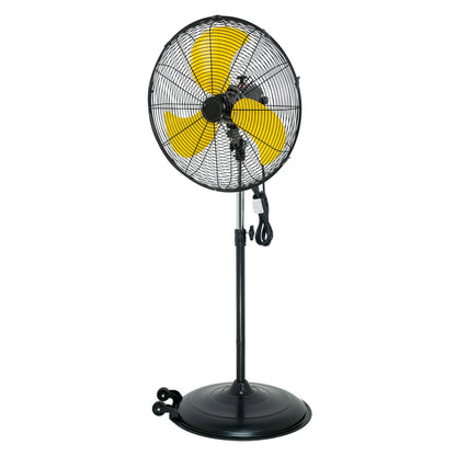 20-Inch Metal Pedestal Fan, Industrial Metal Standing Fan with Adjustable Height, 3 Speeds, 80° Oscillation & 50° Head Tilt