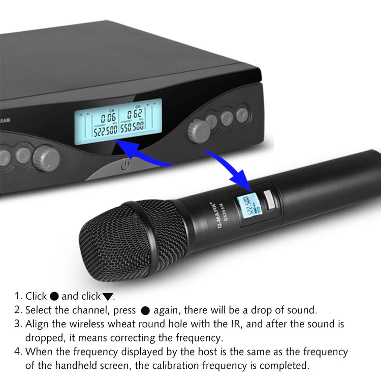 Wireless Microphone G-MARK G320AM Professional UHF 2 Channels Karaoke Mic - ElectronAge