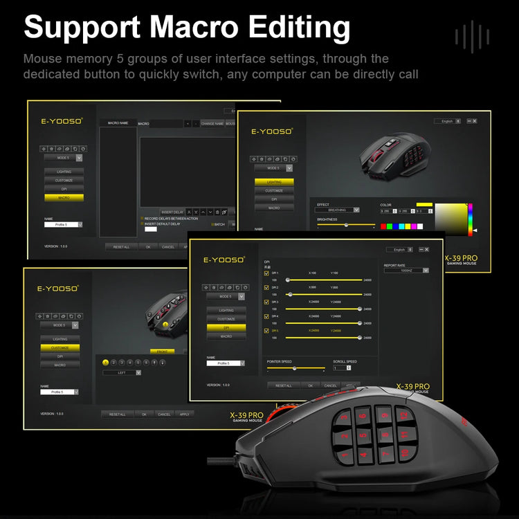 E-YOOSO X-39 USB Wired RGB Gaming Mouse - ElectronAge