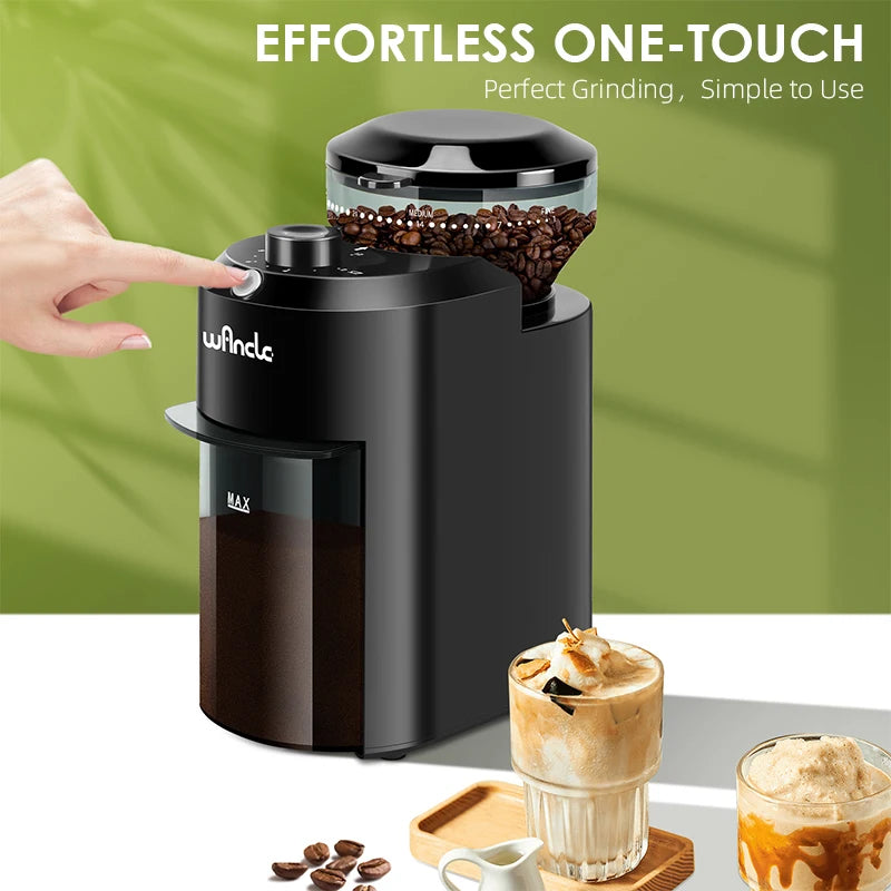 Wancle Electric Burr Coffee Grinder Adjustable Burr Mill Conical Coffee Bean Grinding with 28 Precise Grind Setting 220V/120V - ElectronAge