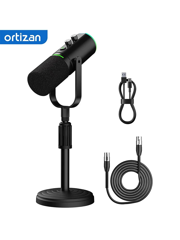 ORTIZAN Podcast Dynamic Microphone, XLR/USB Recording PC - ElectronAge