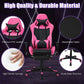 Pink Ergonomic Gaming Chair with Footrest - ElectronAge
