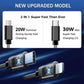 4 In 1 Retractable Car Charger Starlight In Car Roof 100w USB Type C Ports Super Fast Car Phone Charger Car Adapter for iphone