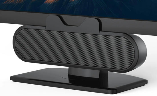 USB Monitor Speaker Bar with Clip-On, HD Stereo Loud Sound for Desktop PC and Laptop, Easily Clamps to Monitor