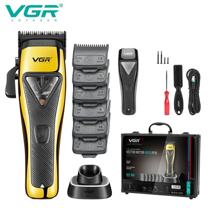 VGR Hair Trimmer Adjustable Hair Cut Machine Electric Hair Trimmers Vector Motor Barber Clippers 9000 RPM Trimmers for Men V-015