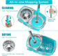 360 Spin Mop and Bucket Set with Wringer, 6 Microfiber Heads, 61" Adjustable Handle, Wheels for Easy Floor Cleaning