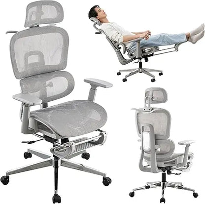 mesh ergonomic office chair with footrest - ElectronAge