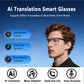 AI smart translation glasses, supporting real-time app translation in 164 languages, photochromic lenses, and flat gray lenses.
