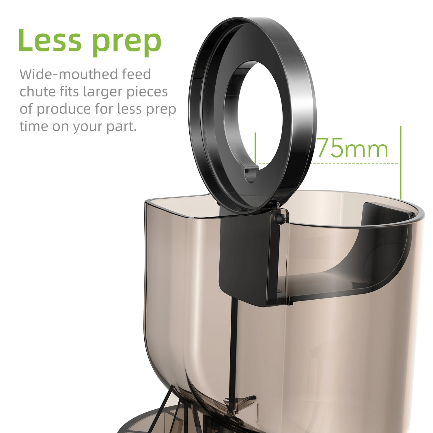 BioloMix Cold Press Juicer with 75mm Feed Chute, 200W 40-65RPM Powerful Motor Slow Masticating Juice Extractor Fits Whole Fruits - ElectronAge