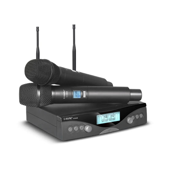 Wireless Microphone G-MARK G320AM Professional UHF 2 Channels Karaoke Mic - ElectronAge