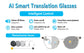 AI Translation Smart Glasses, photochromic lenses, support 160+ languages real-time translation, fashionable audio glasses.