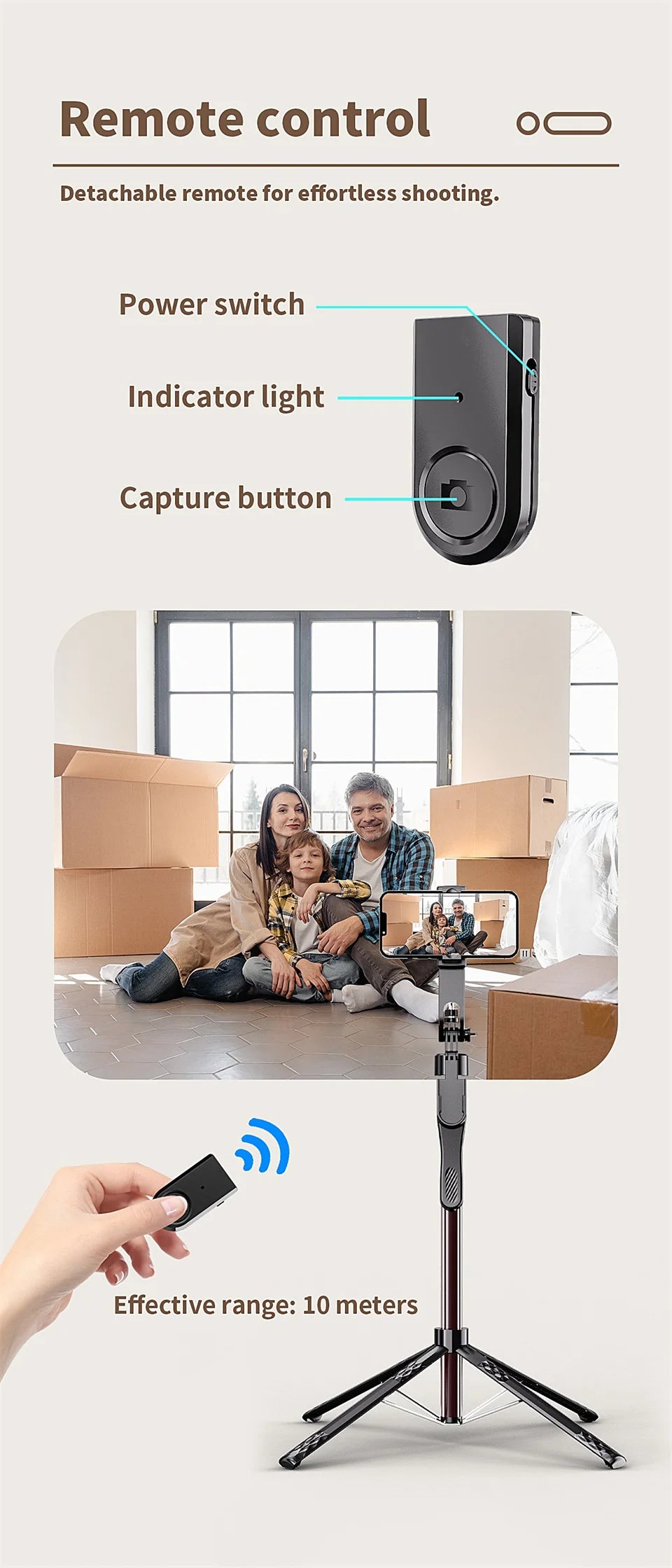 Roreta Selfie Stick Tripod for Cell Phone - ElectronAge
