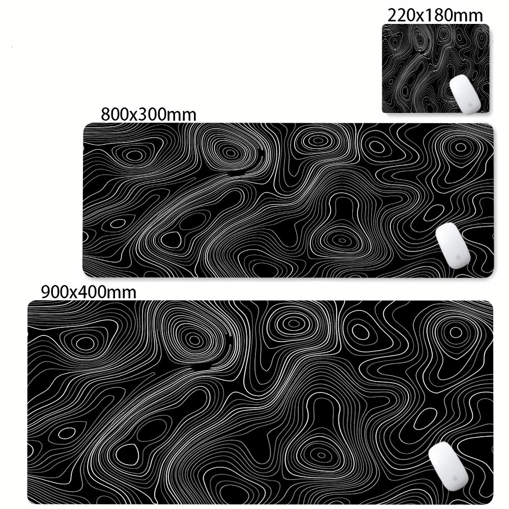 Admisitr XXL Desk Mat Black And White Strata Liquid Mousepad - ElectronAge