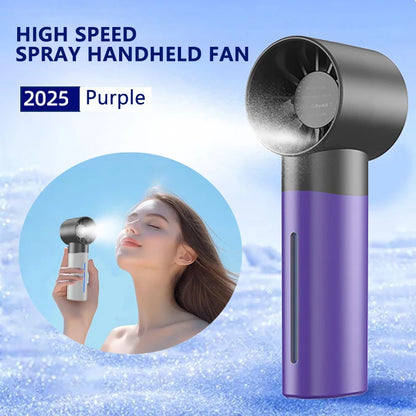 1PC Handheld Mist Spray Fan with 5 Adjustable Levels, USB Fan with Rechargeable 1200mAh, High-Speed Portable Fan.