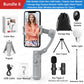 AXNEN 3-Axis Gimbal Handheld Self Stabilizer with Tripod, Selfie Stick Vlog CellPhone Video Recorder for Phone Smartphone Mobile