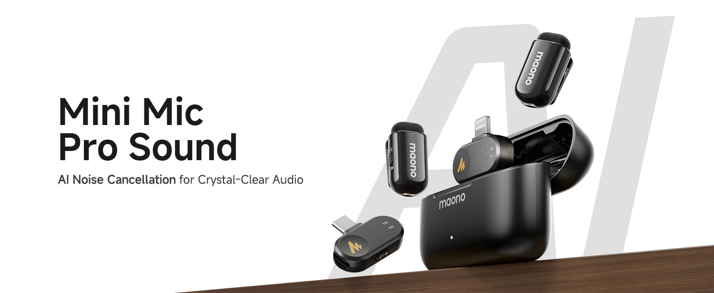 maono T1mini Wireless Lapel Microphone for Phone-Noise Cancellation - ElectronAge