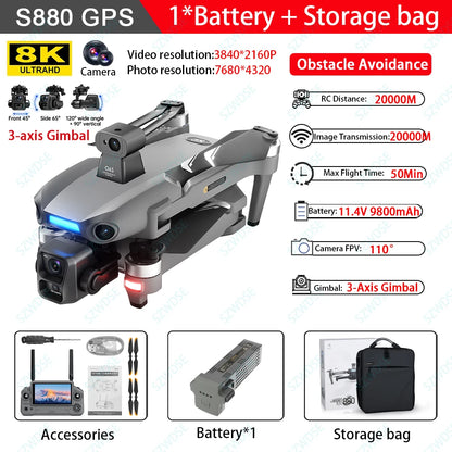 S880 Max Fishing GPS Drone 8K Dual Camera