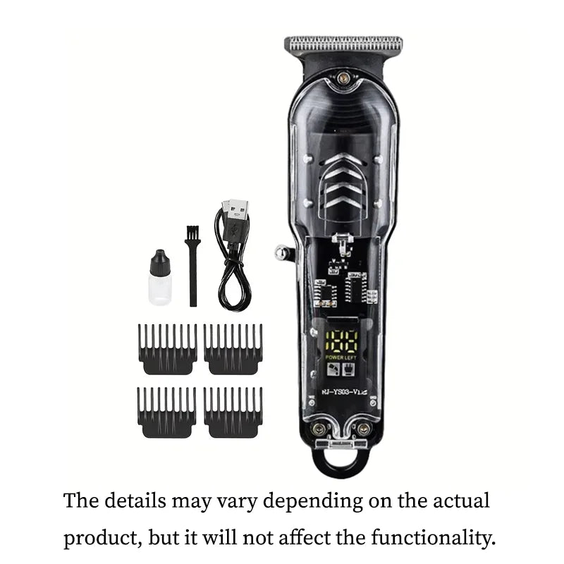 Transparent Body Electric Hair Clipper for Men - ElectronAge