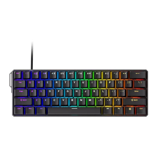 FUN60 Ultra Rapid Trigger Gaming Keyboard 8k Magnetic Switch TMR Aluminum Wired Keyboard 60 Black ShineThrough MagMech, Glare Ma - ElectronAge