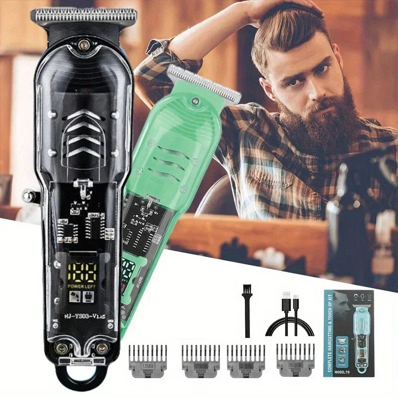 Transparent Body Electric Hair Clipper for Men - ElectronAge