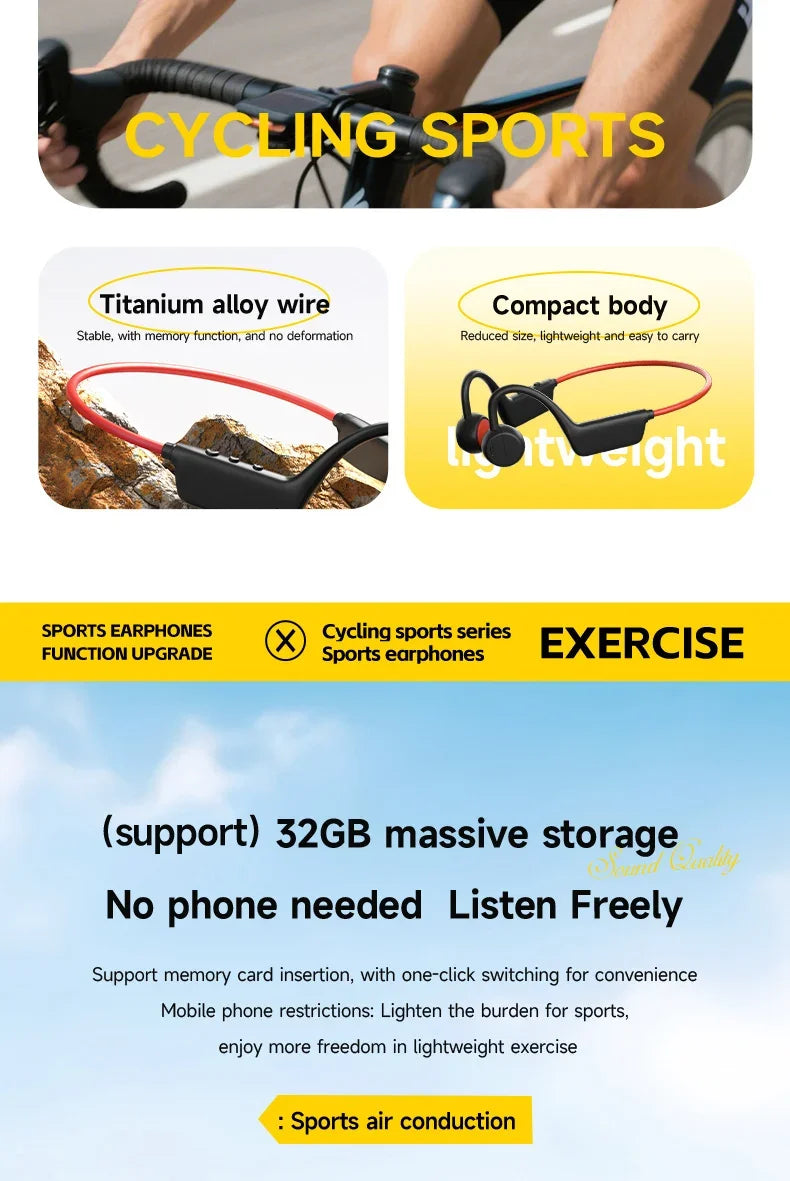 BMAD Open-Ear Bone Conduction Sports Headphones - ElectronAge