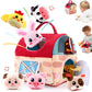 Soft Plush Baby Tissue Box Toys Animals Farm with Sound Montessori Toys Early Education Sensory Toy Boy Girl Infant Newborn Gift