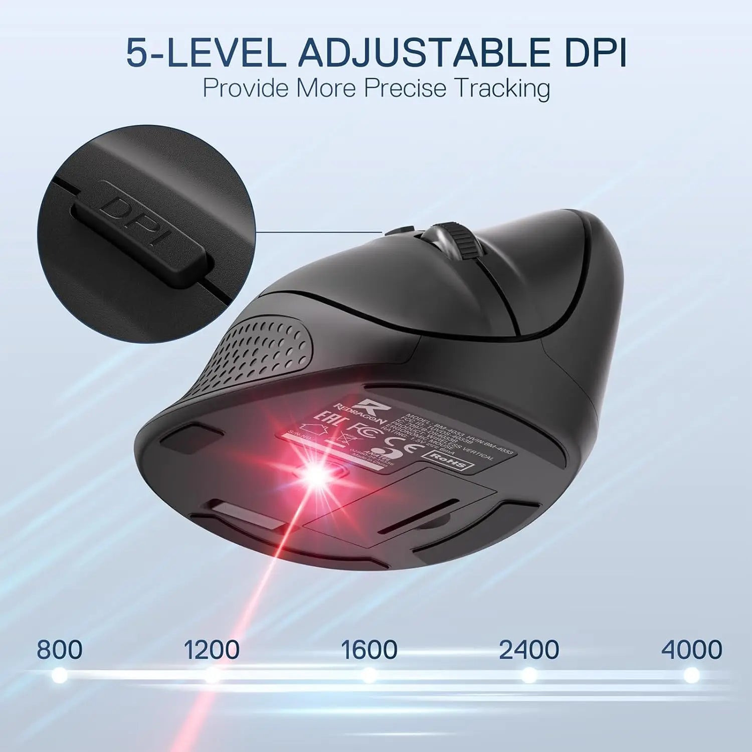 Redragon BM-4033 Wireless Vertical Ergonomic Mouse - ElectronAge
