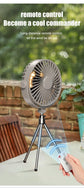 Tripod Stand Desk Air Cooling Blower Rotation Camping Ceiling Fan With Night Light Outdoor USB Chargeable Conditioning Cooler