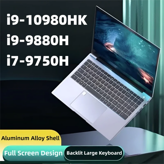 15.6" intel core i9-10980hk gaming laptops portable notbook computer pc 32GB DDR4 512GB IPS WiFi Backlight Fingerprint Unlock