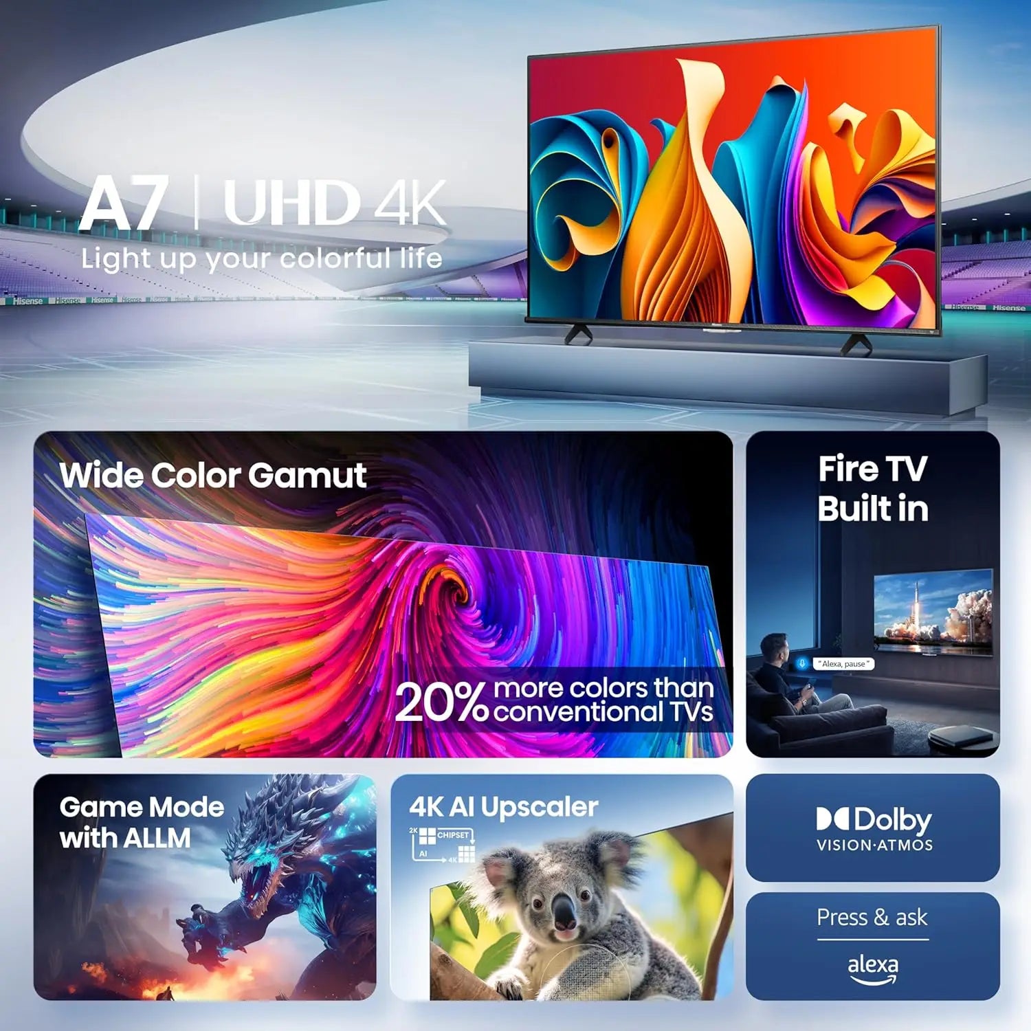 50" 4K UHD Smart TV with Alexa Voice Remote - ElectronAge