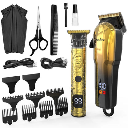 Rechargeable Hair Clippers Kit for Men,Professional Clippers and Trimmers Set,Cordless Hair Beard Trimmer, Barber Clippers,Gift