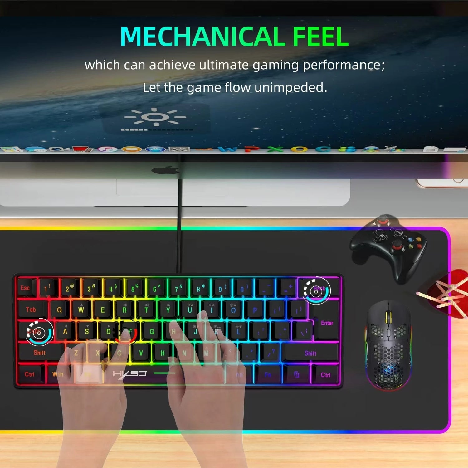 60% wired gaming keyboard - ElectronAge